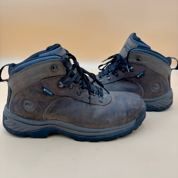 Timberland Pro Flume Mid Waterproof Mens Size 11 M A1Q8V Steel Toe Boots Brown - Picture 7 of 10